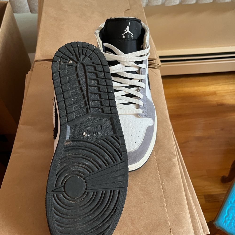 Jordan Gray and White High-Top Sneakers - Picture 3 of 3